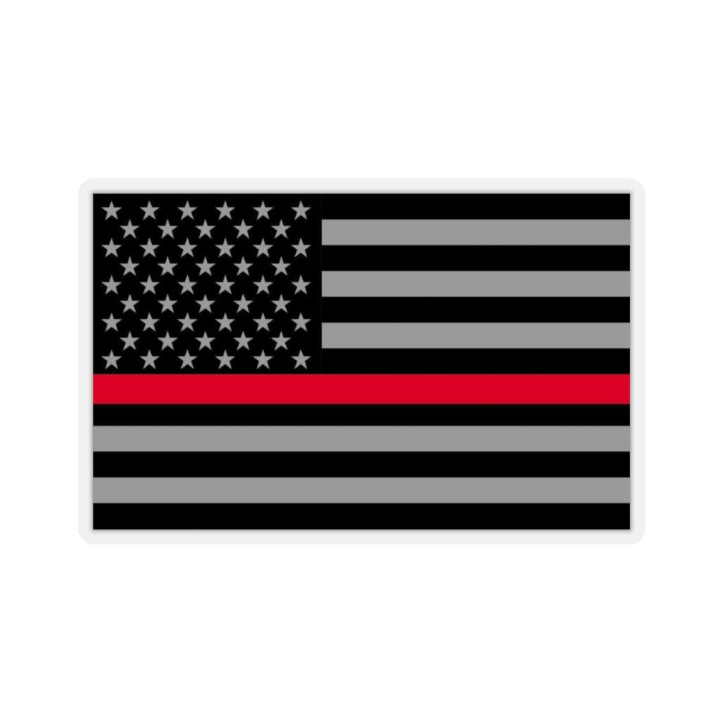 Fireman Thin Red Line USA Flag Sticker - Art Unlimited