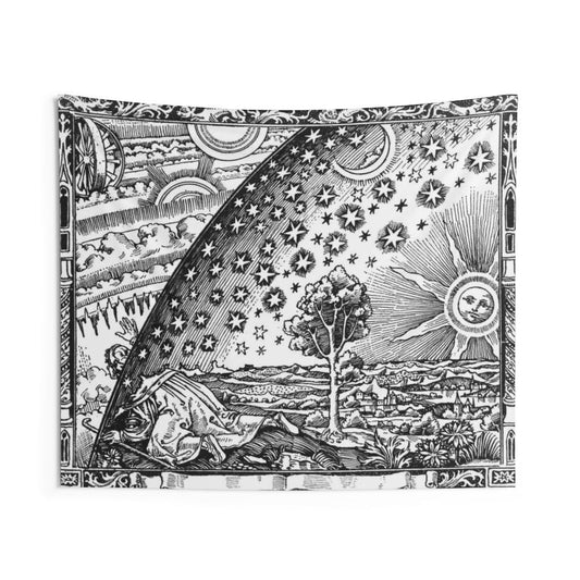 Flammion Engraving Black And White Wall Tapestry - Art Unlimited