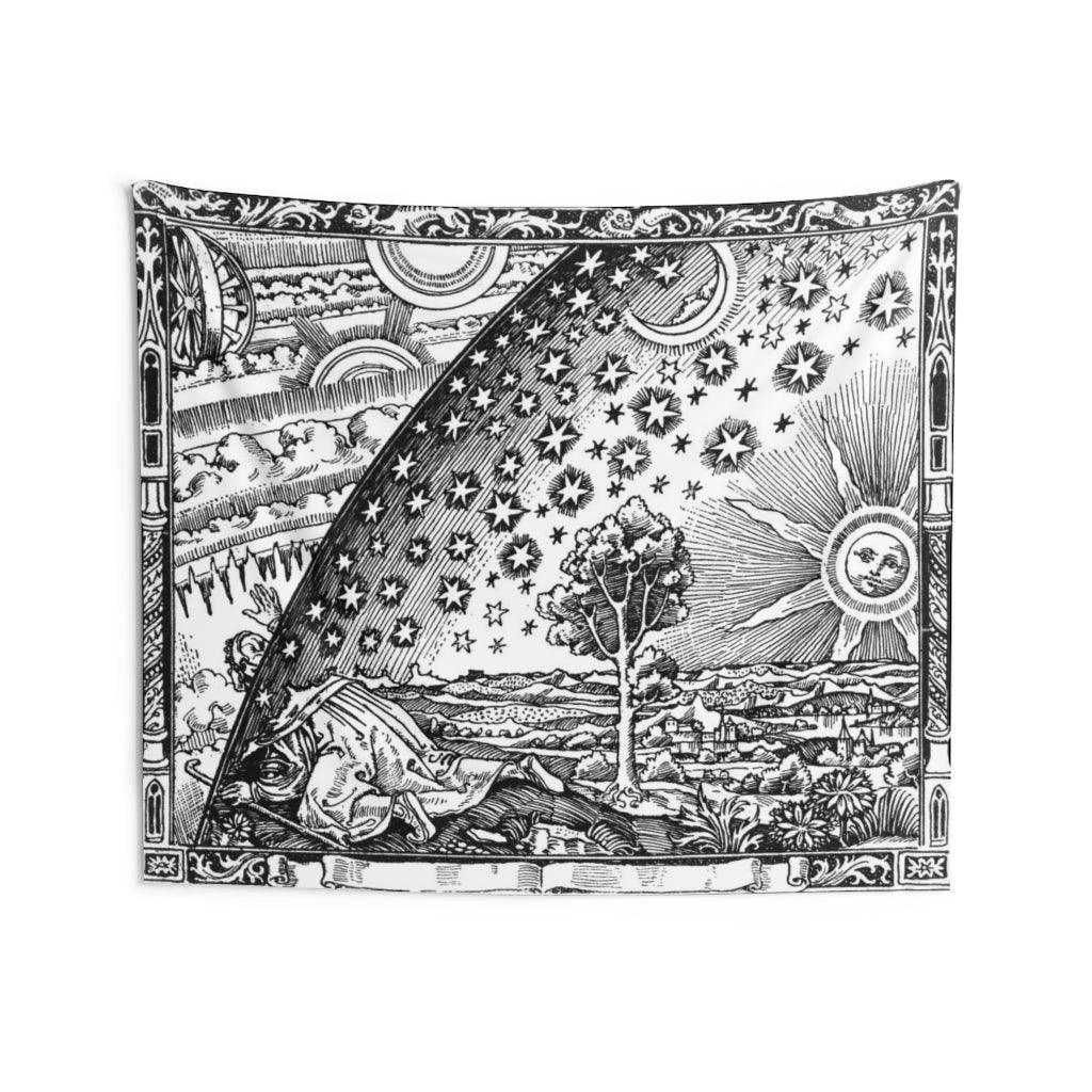 Flammion Engraving Black And White Wall Tapestry - Art Unlimited