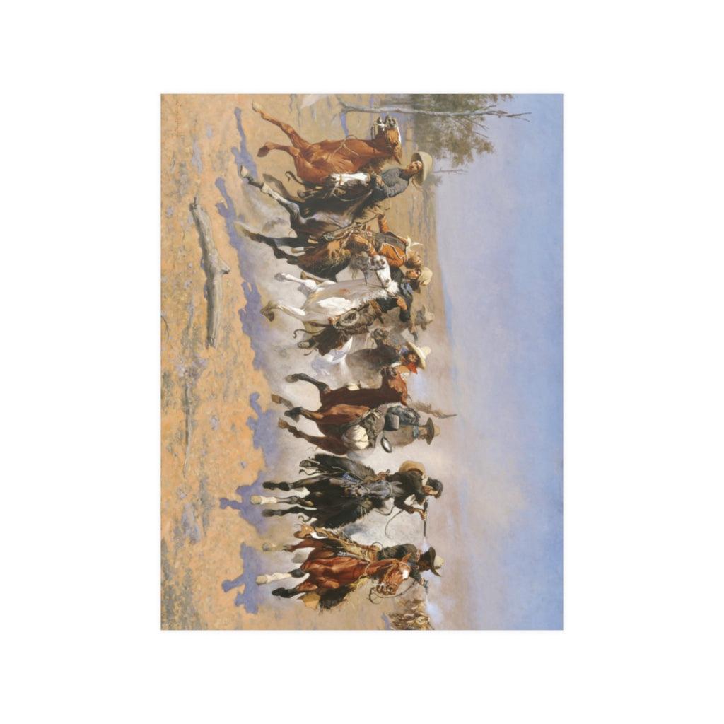 Frederic Remington - A Dash For The Timber Print Poster - Art Unlimited