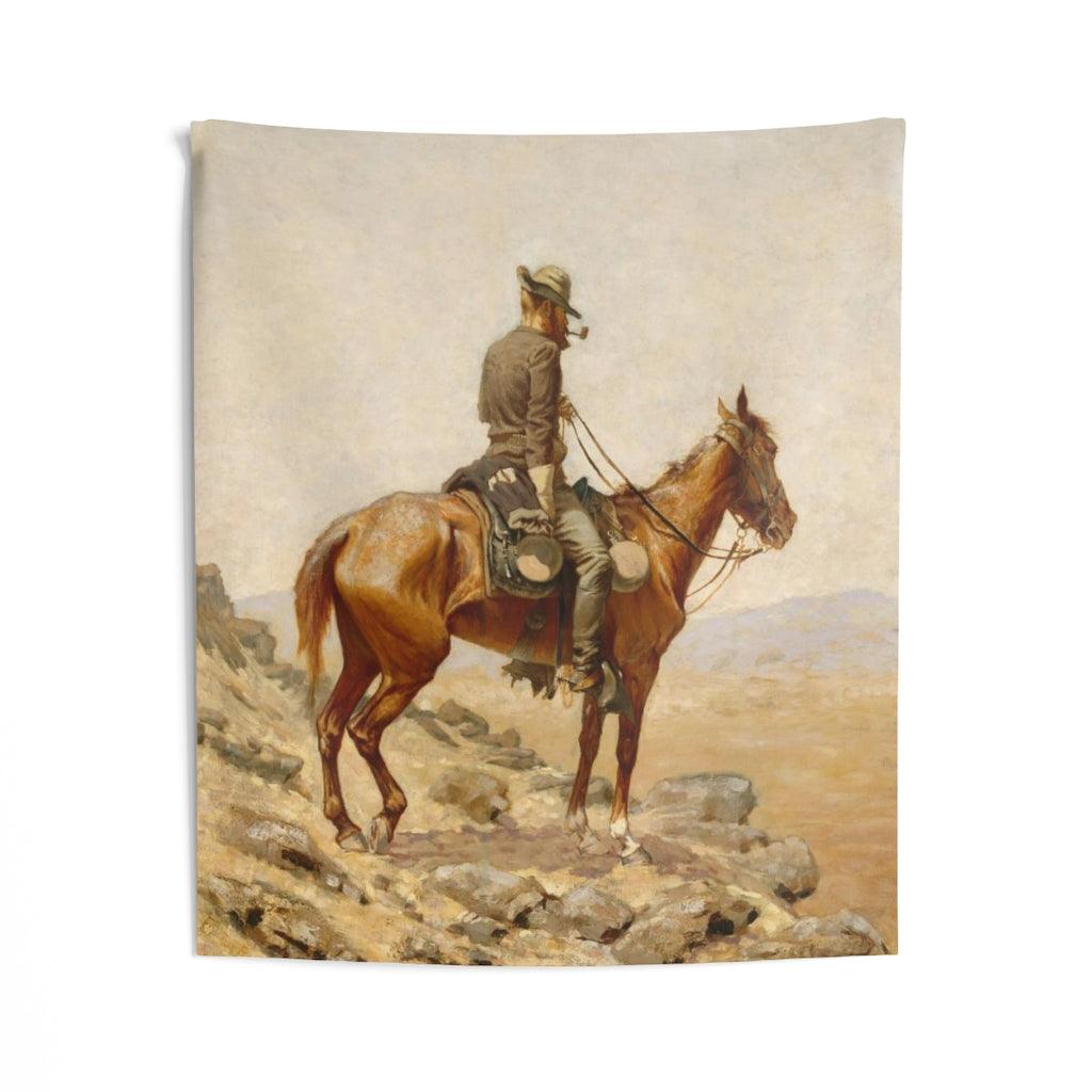 Frederic Remington - The Lookout Wall Tapestry - Art Unlimited