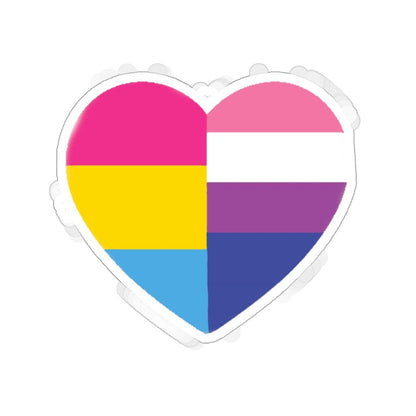 Genderfluid Pansexual Heart Pride Flag Sticker - Art Unlimited