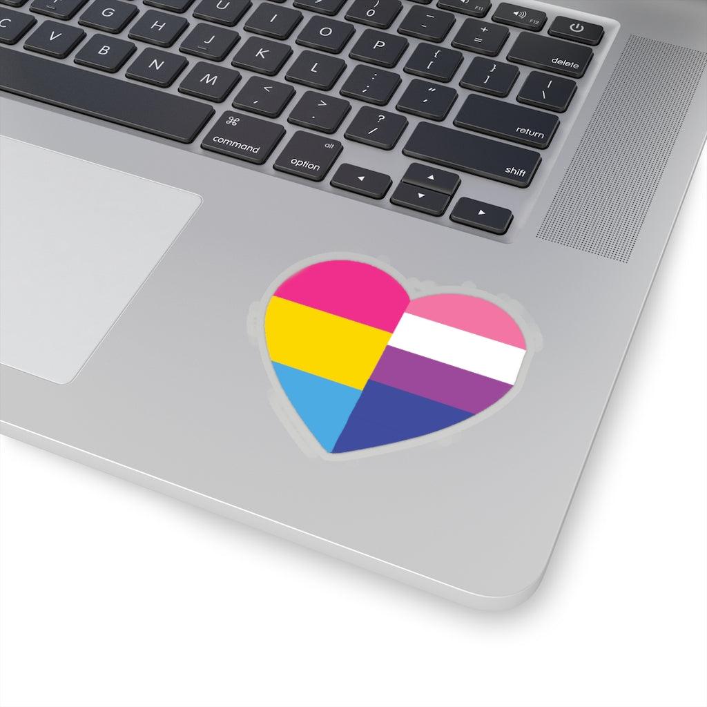 Genderfluid Pansexual Heart Pride Flag Sticker - Art Unlimited