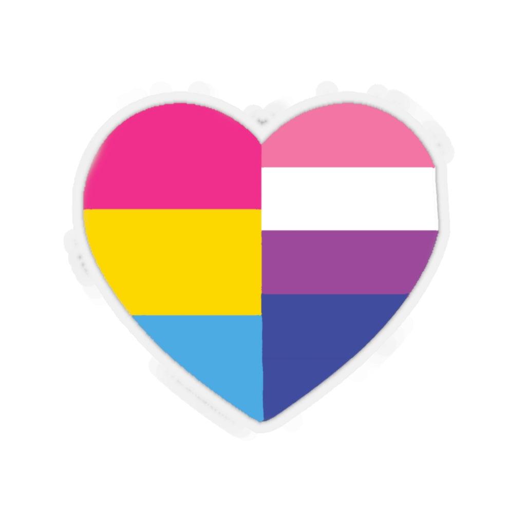 Genderfluid Pansexual Heart Pride Flag Sticker - Art Unlimited