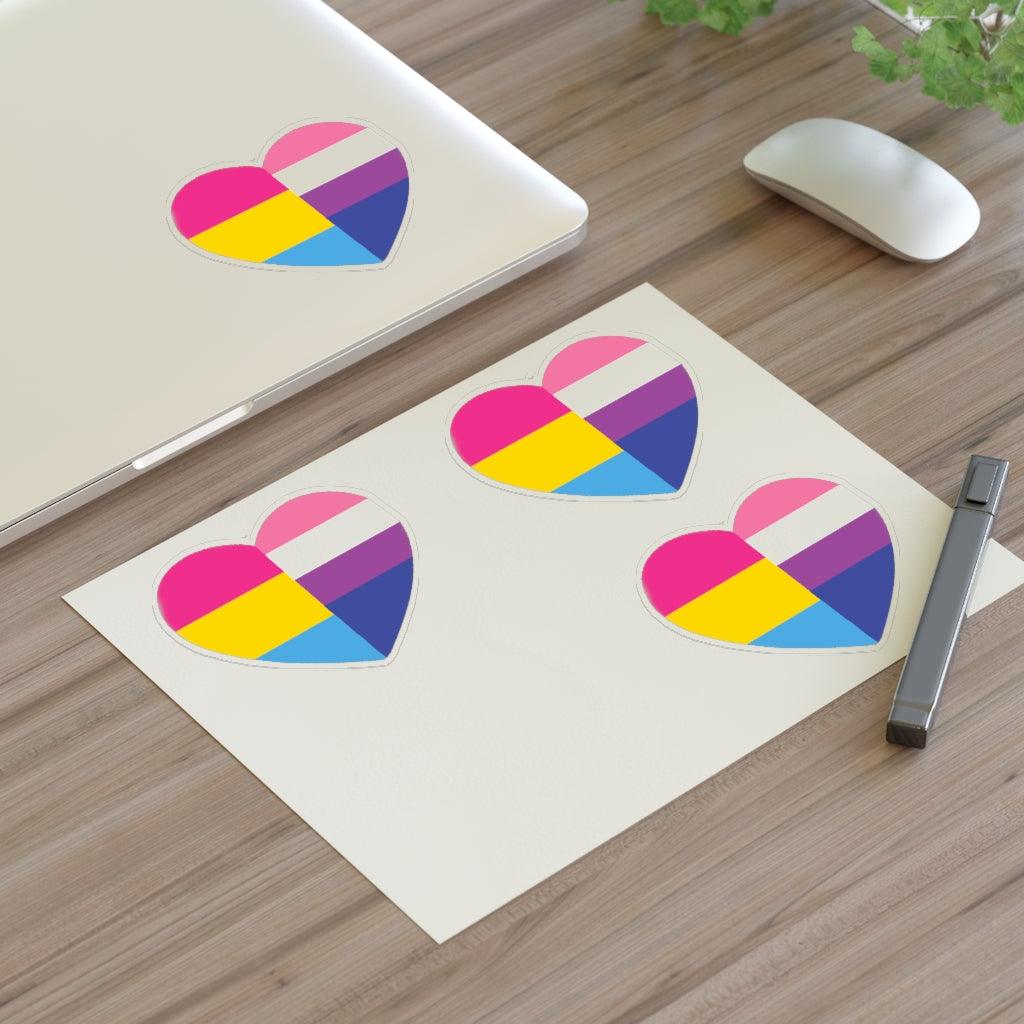 Genderfluid Pansexual Heart Pride Flag Sticker Sheet - Art Unlimited