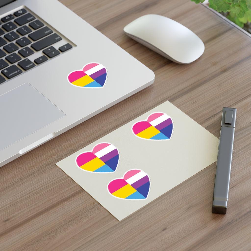 Genderfluid Pansexual Heart Pride Flag Sticker Sheet - Art Unlimited