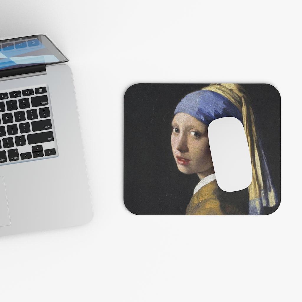 Girl With A Pearl Earring Painting By Johannes Vermeer Mousepad - Art Unlimited