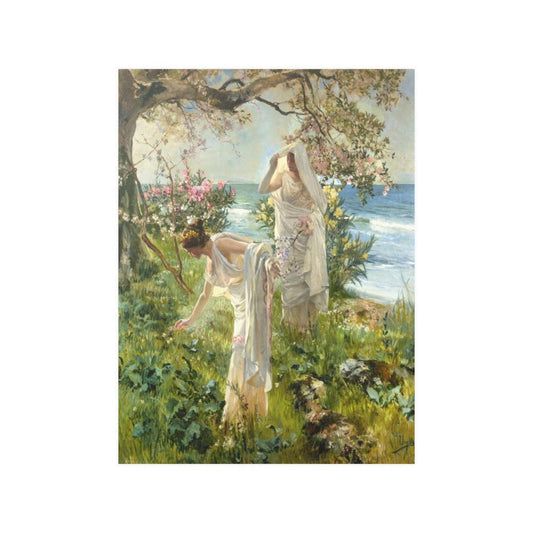 Greek Girls On The Shore By Joaquin Sorolla Y Bastida Print Poster - Art Unlimited