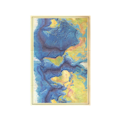 Heezen Tharp World Ocean Floor Map By Berann Print Poster - Art Unlimited