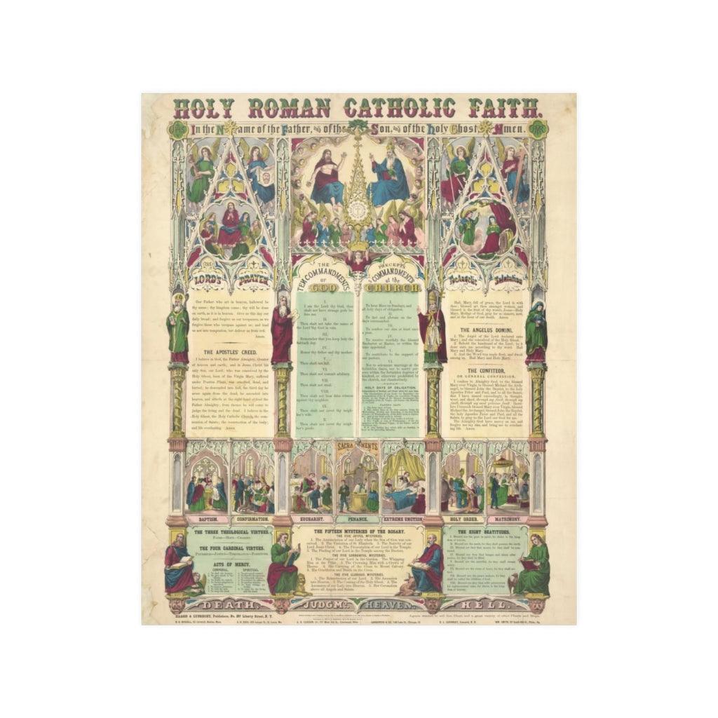 Holy Roman Catholic Faith 1870 Spiritual Bible Verses Print Poster - Art Unlimited