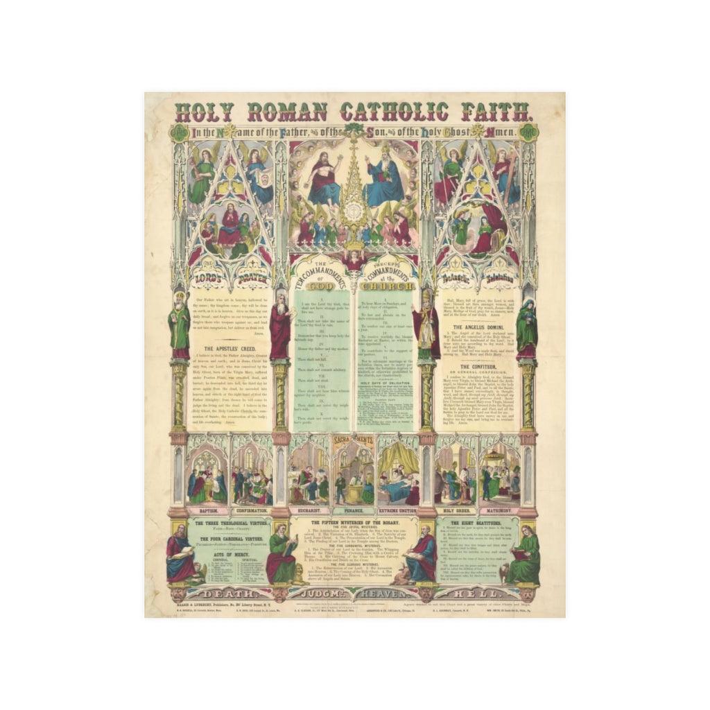 Holy Roman Catholic Faith 1870 Spiritual Bible Verses Print Poster - Art Unlimited
