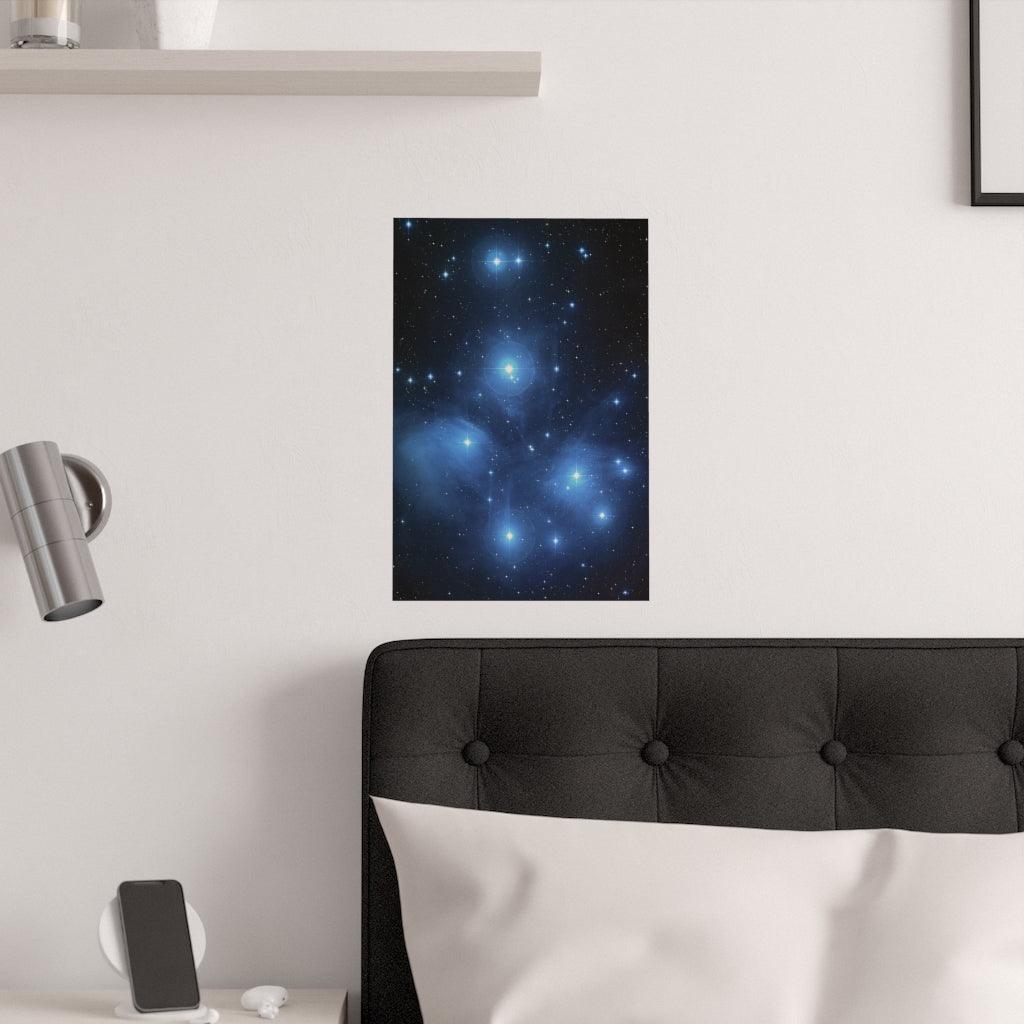 Hubble Telescope Pleiades Seven Sisters Star Cluster Print Poster - Art Unlimited