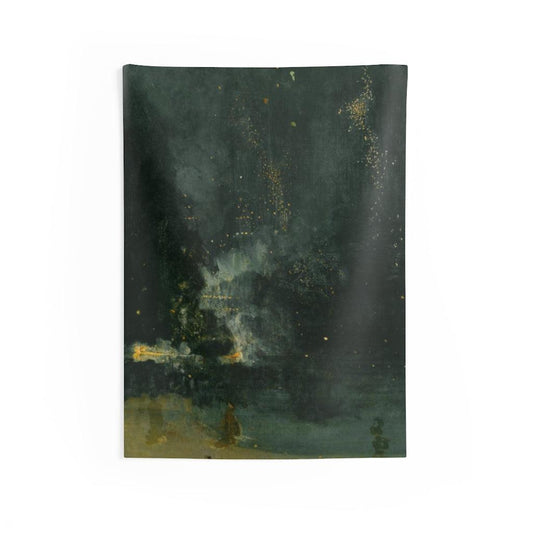 James Whistle - Nocturne In Black And Gold - The Falling Rocket Wall Tapestry - Art Unlimited