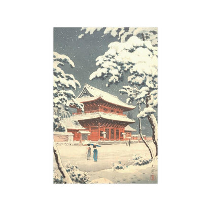 Japanese Art Zozoji Temple in Snow By Tsuchiya Koitsu Print Poster - Art Unlimited
