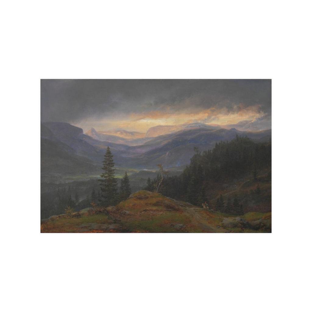 Johan Christian Dahl - View Over Hallingdal 1844 Print Poster - Art Unlimited