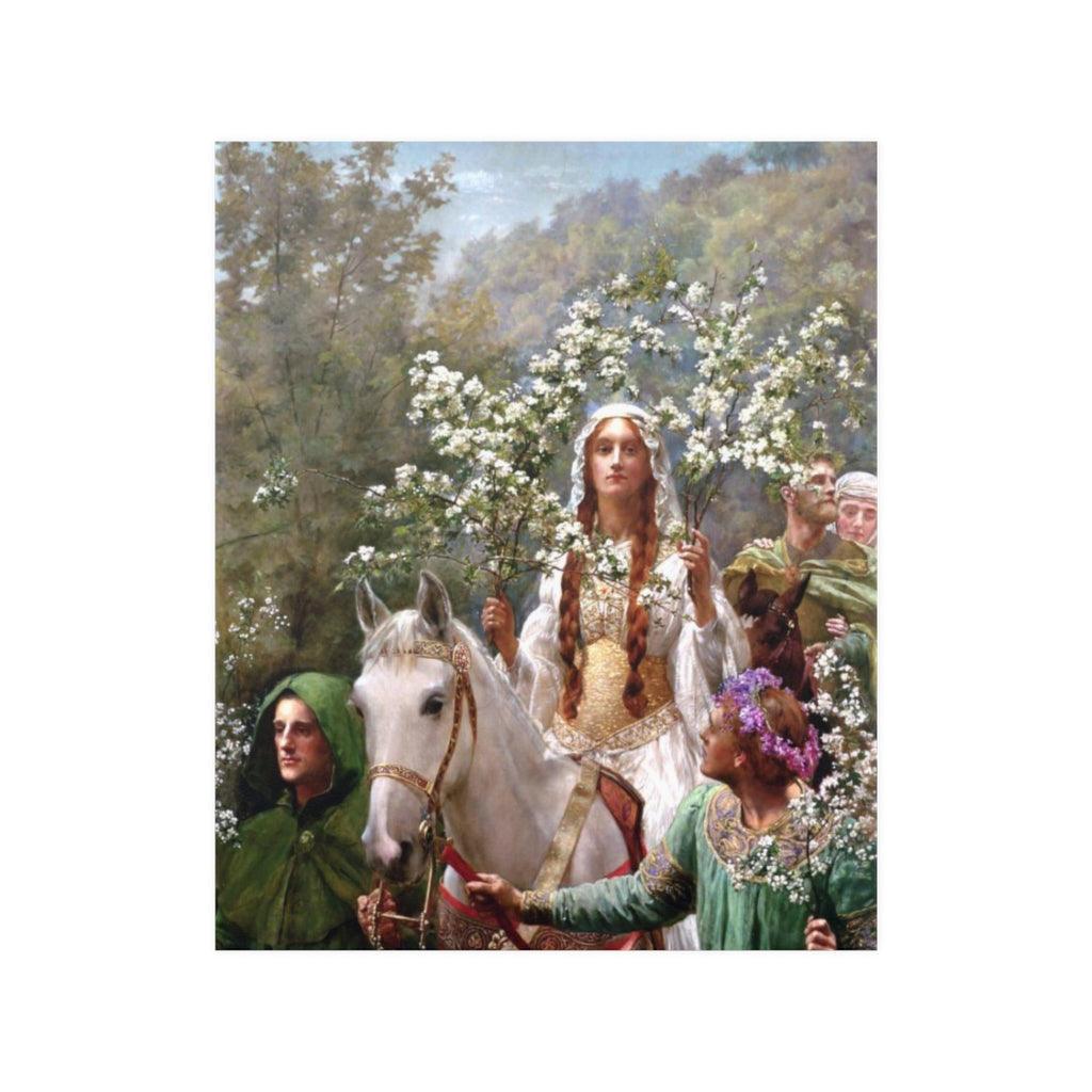 John Collier - Queen Guinevere's Maying - 1900 Guinevere Flowers Print Poster - Art Unlimited