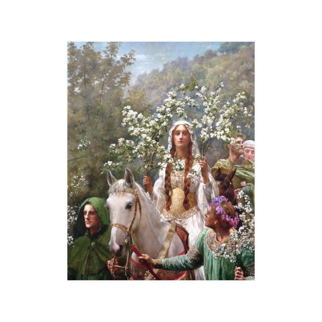 John Collier - Queen Guinevere's Maying - 1900 Guinevere Flowers Print Poster - Art Unlimited