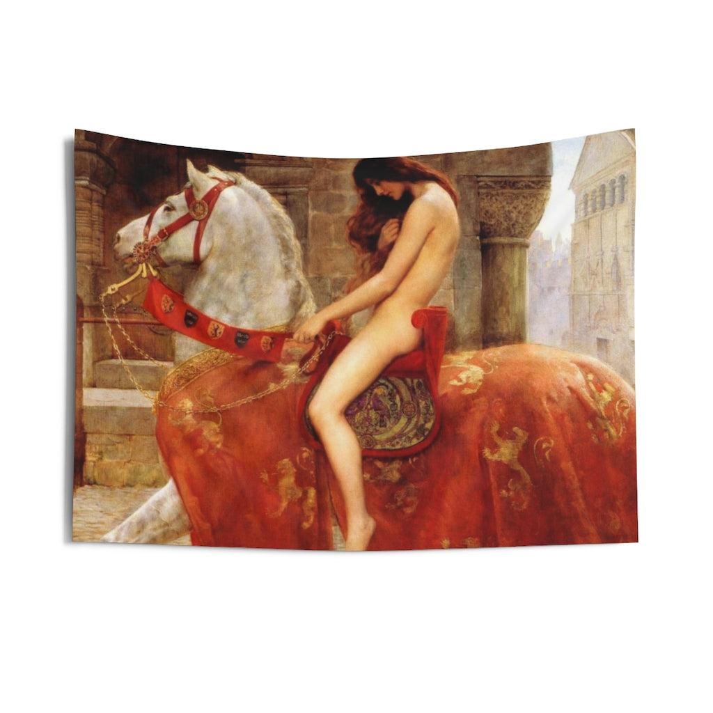Lady Godiva By John Collier Wall Tapestry - Art Unlimited