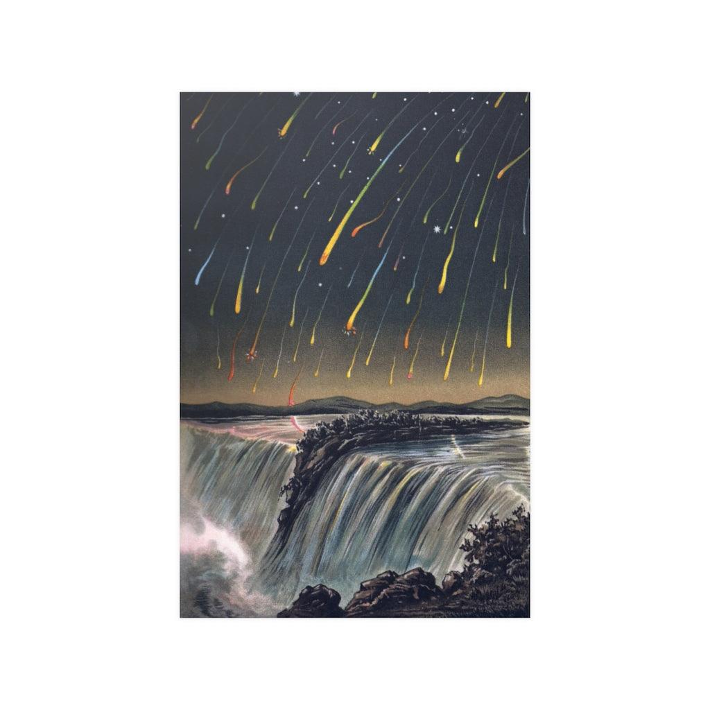 Leonid Meteor Storm Of 1833 Over North America By Edmund Weib Print Poster - Art Unlimited