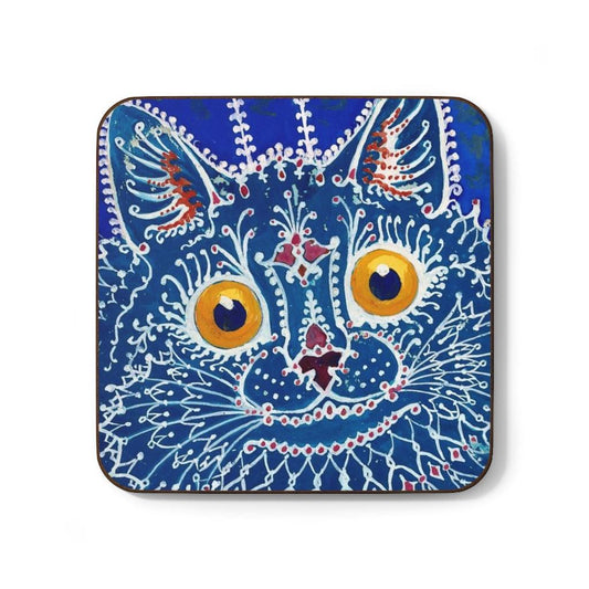 Louis Wain A Cat In The Gothic Style Hardboard Back Coaster - Art Unlimited