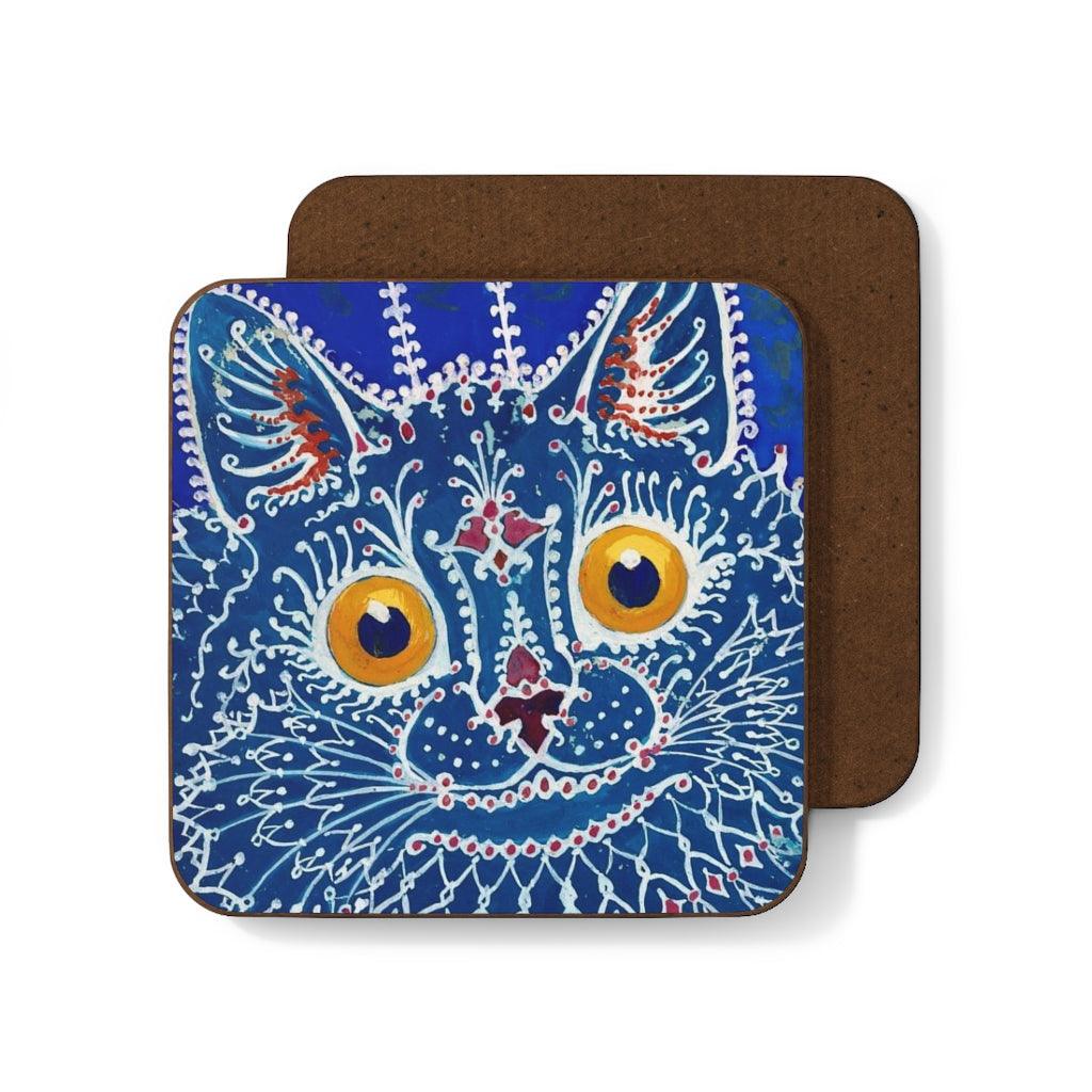Louis Wain A Cat In The Gothic Style Hardboard Back Coaster - Art Unlimited