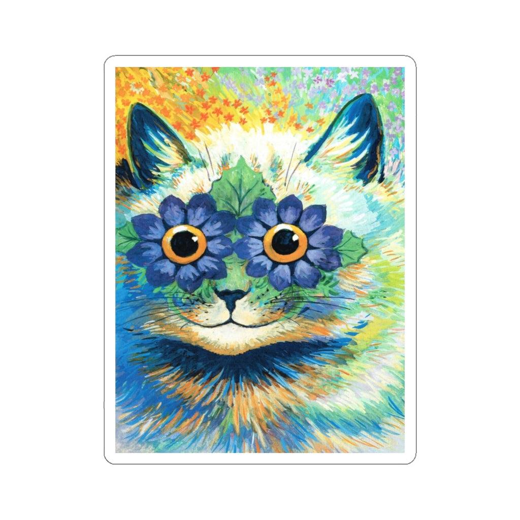 Louis Wain Flower Cat Sticker - Art Unlimited