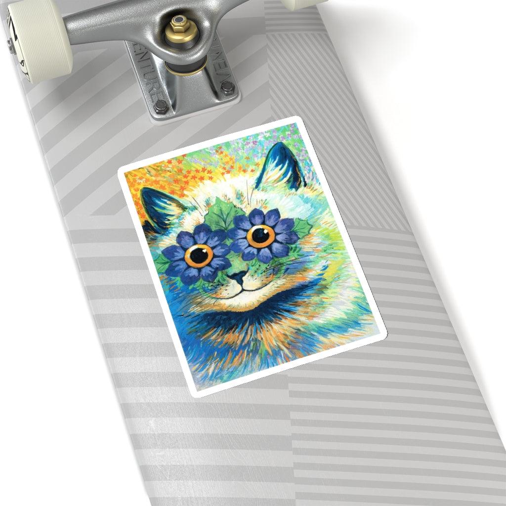 Louis Wain Flower Cat Sticker - Art Unlimited