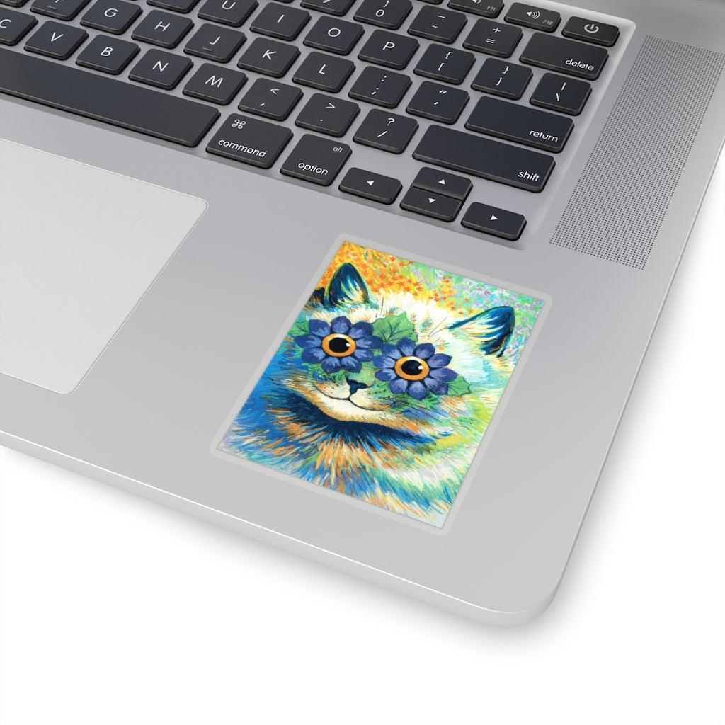 Louis Wain Flower Cat Sticker - Art Unlimited