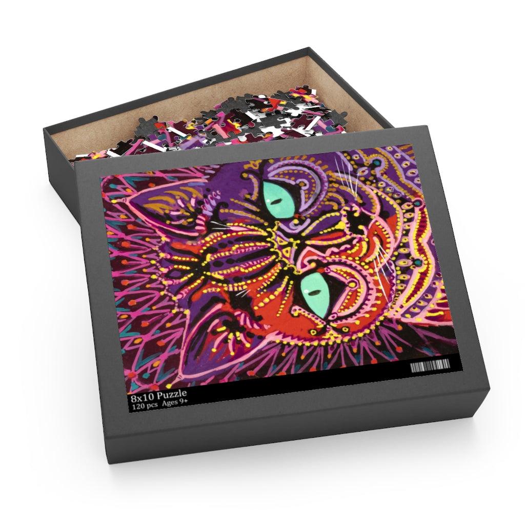 Louis Wain - Kaleidoscopic Psychedelic Cat Puzzle (120, 252, 500-Piece) - Art Unlimited