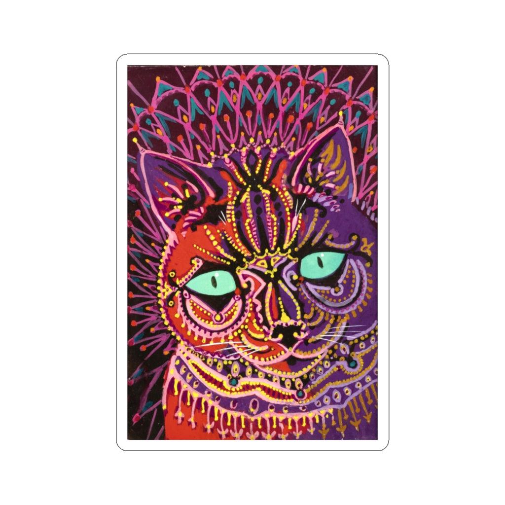 Louis Wain - Kaleidoscopic Psychedelic Cat Sticker - Art Unlimited