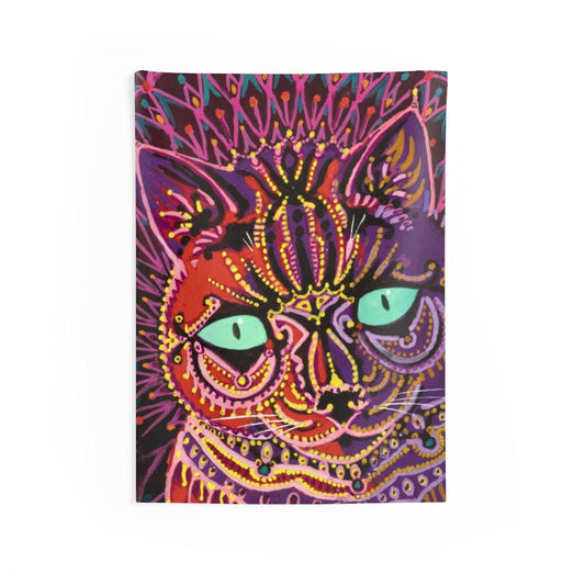 Louis Wain - Kaleidoscopic Psychedelic Cat Wall Tapestry - Art Unlimited