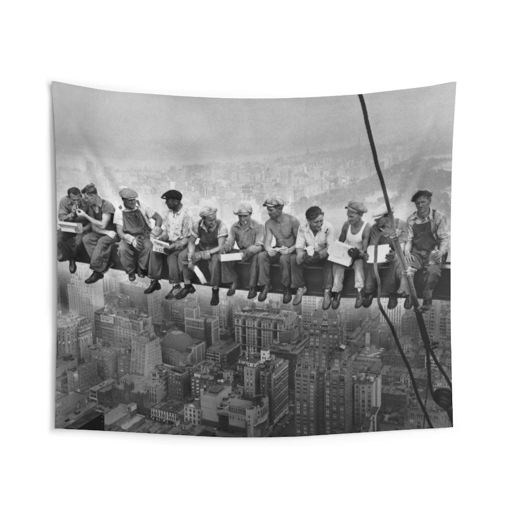 Lunch Atop A Skyscraper - Rockefeller Building Ironworkers Wall Tapestry - Art Unlimited