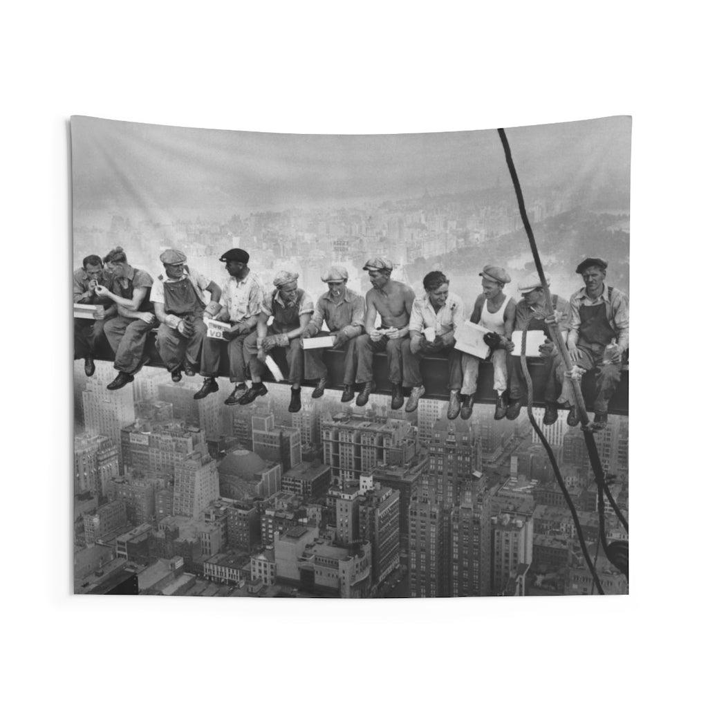 Lunch Atop A Skyscraper - Rockefeller Building Ironworkers Wall Tapestry - Art Unlimited