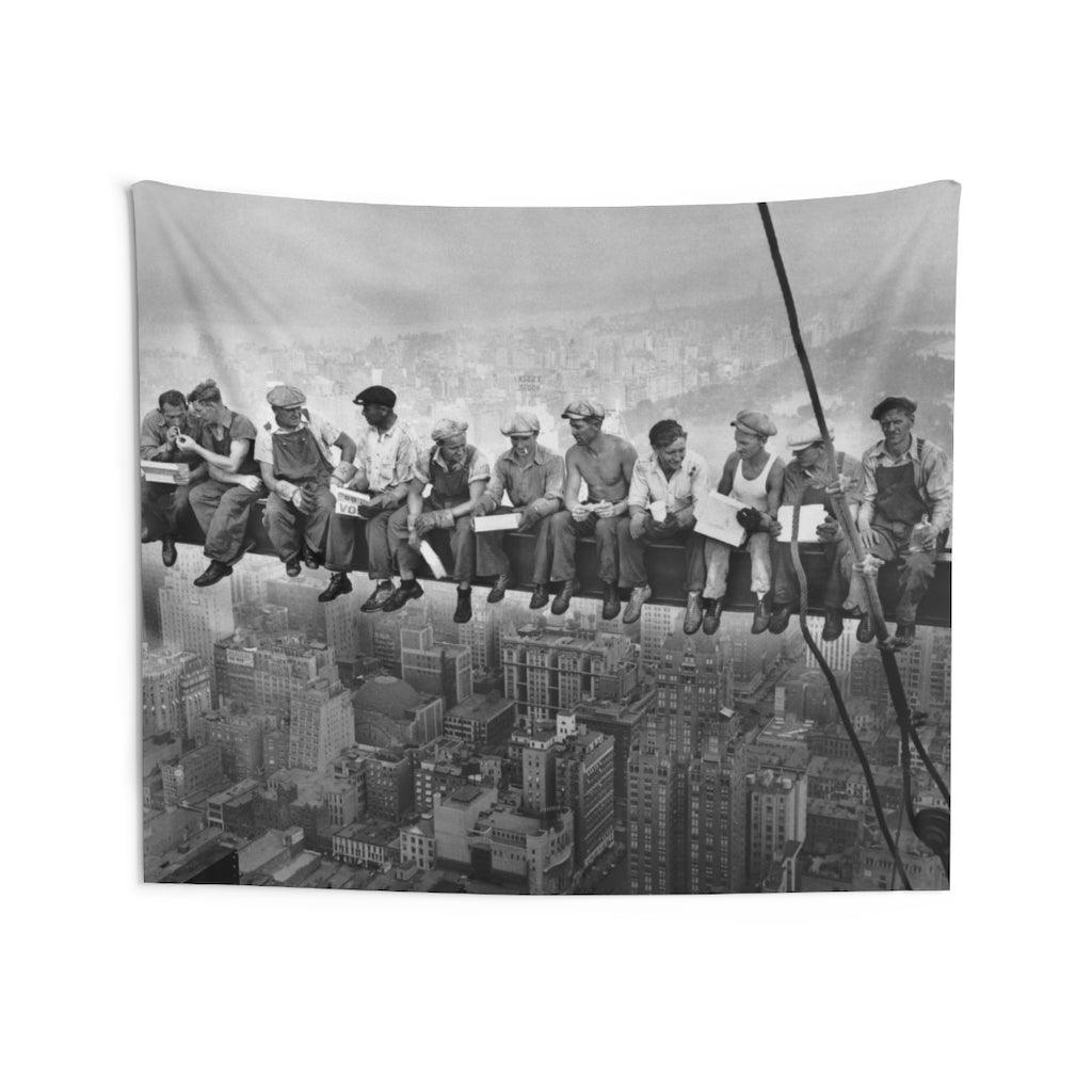 Lunch Atop A Skyscraper - Rockefeller Building Ironworkers Wall Tapestry - Art Unlimited