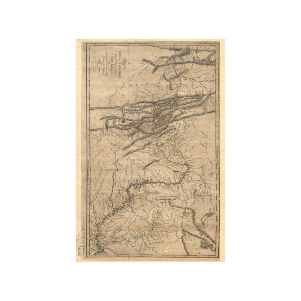 Map Of Lewis And Clark's Expedition Track 1814 Print Poster - Art Unlimited