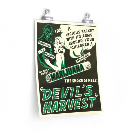 Marijuana Smoke Of Hell Devil Harvest Vicius Insanity Degradation Vintage Movie Print Poster - Art Unlimited
