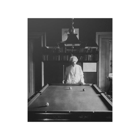 Mark Twain Plays Billiards Print Poster - Art Unlimited