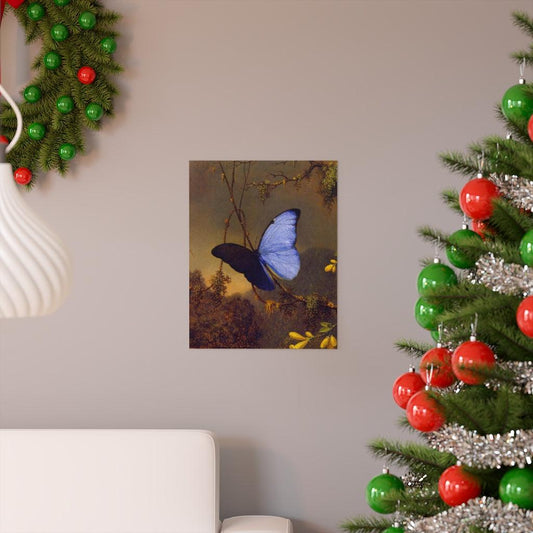 Martin Johnson Heade - Blue Morpho Butterfly 1865 Print Poster - Art Unlimited