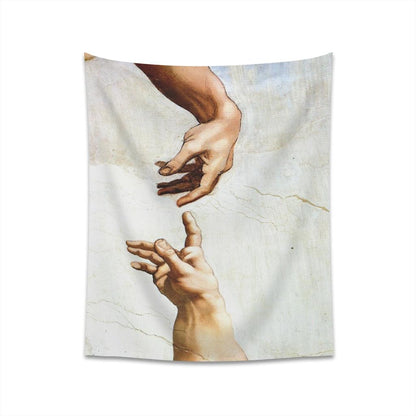 Michelangelo - Hand Of God The Creation Of Adam Sistine Chapel Wall Tapestry - Art Unlimited