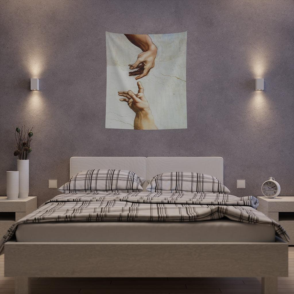 Michelangelo - Hand Of God The Creation Of Adam Sistine Chapel Wall Tapestry - Art Unlimited