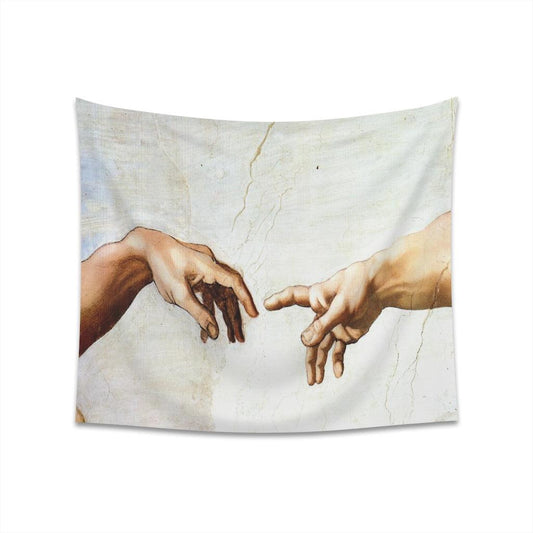 Michelangelo - Hand Of God The Creation Of Adam Sistine Chapel Wall Tapestry - Art Unlimited