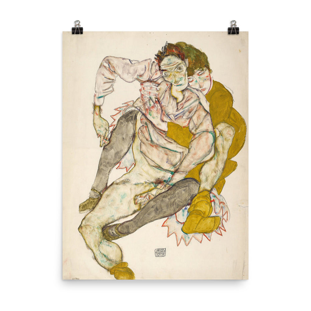 Egon Schiele Seated Couple Print Poster