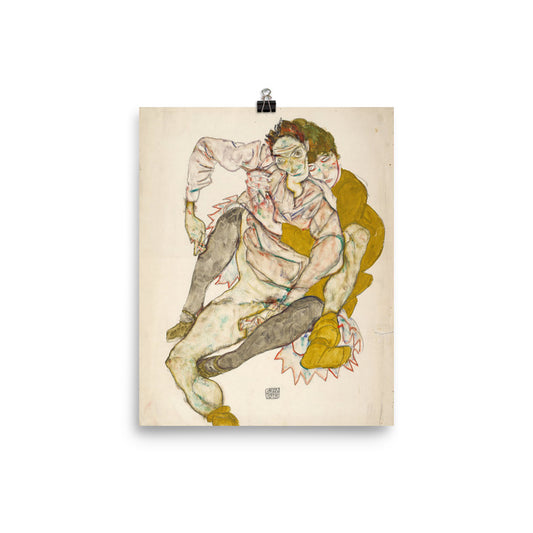 Egon Schiele Seated Couple Print Poster