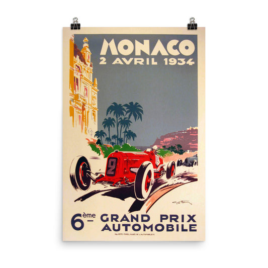 1934 Monaco Grand Prix Print Poster