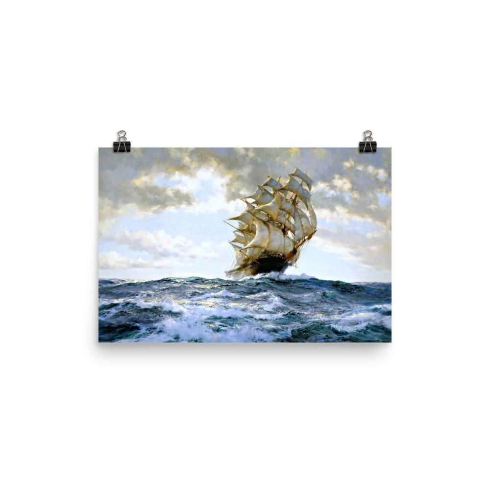 The Proud Ship Painting By Montague Dawson Print Poster