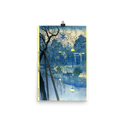 Misty Evening At Shinobazu Pond Tokyo By Kasamatsu Print Poster