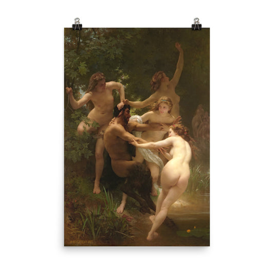 William Bouquereau - Nymphs and Satyr 1873 Print Poster