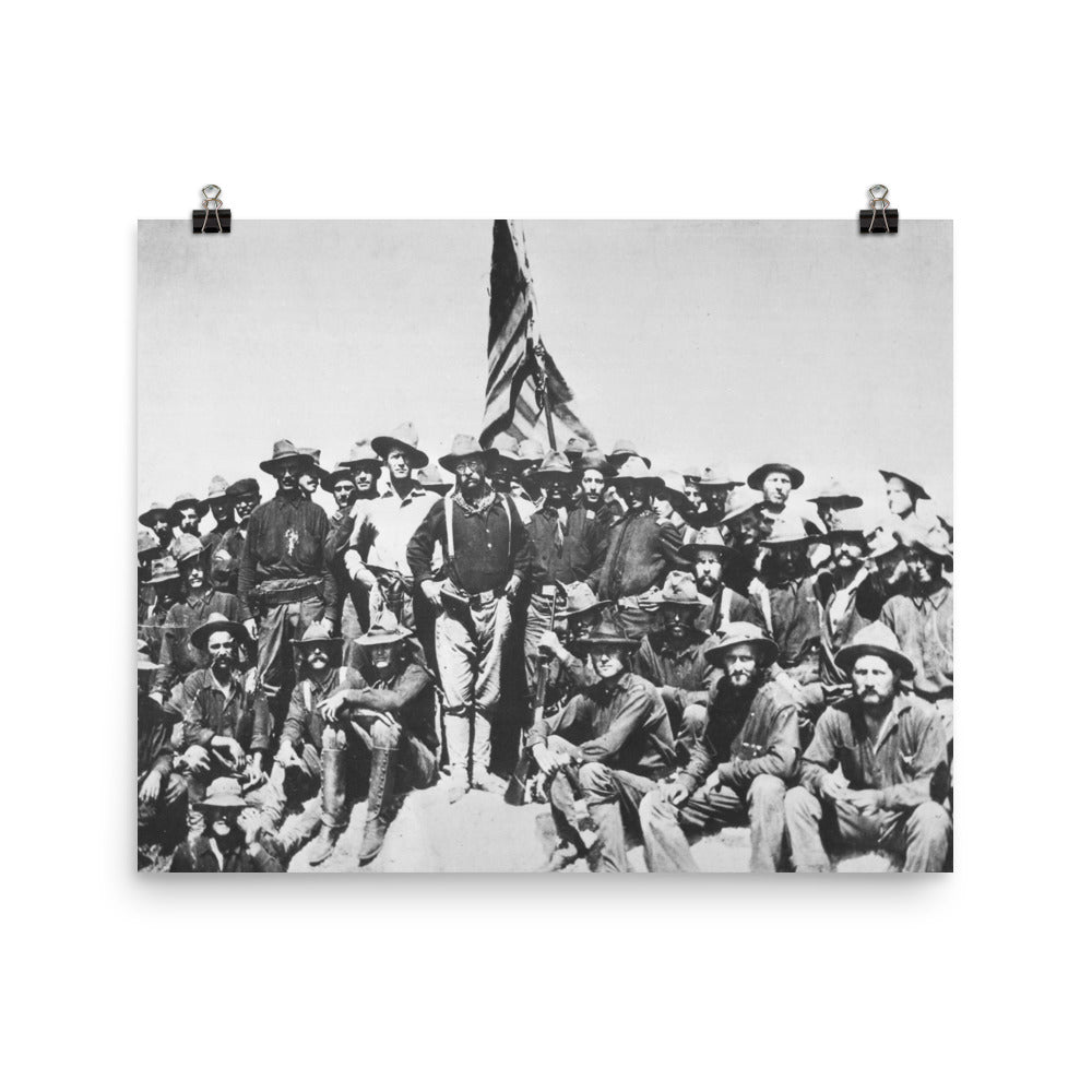 Colonel Theodore Roosevelt And Rough Riders On San Juan Hill Print Poster
