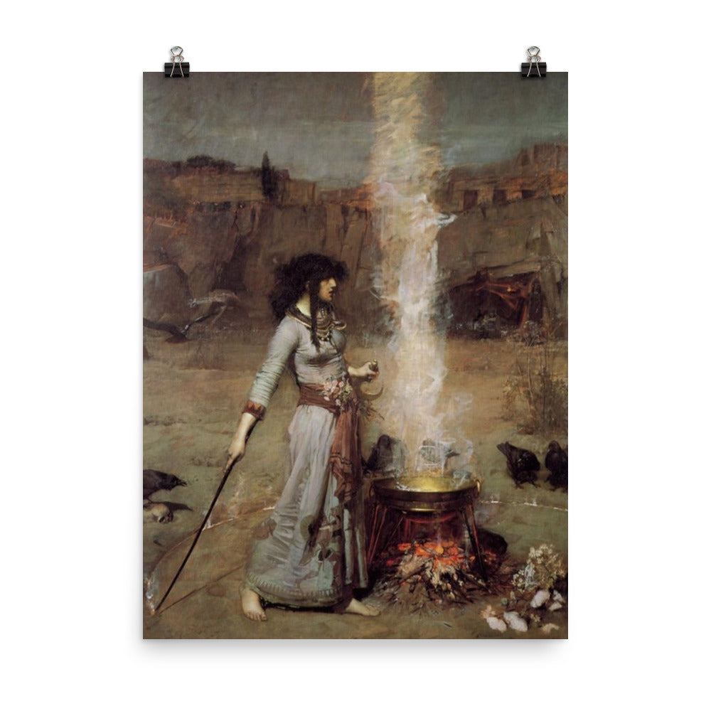 John William Waterhouse Magic Circle Print Poster