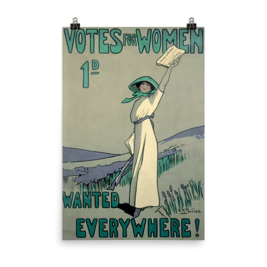 Votes For Women Wanted Everywhere League Woman Voters Social Politics American Election Print Poster